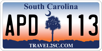 SC license plate APD113
