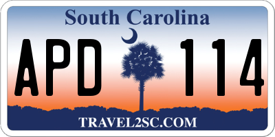 SC license plate APD114