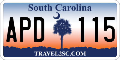 SC license plate APD115