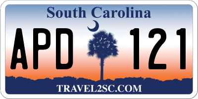 SC license plate APD121