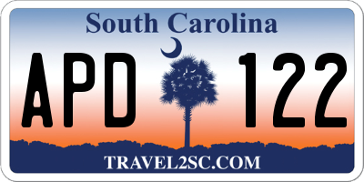 SC license plate APD122