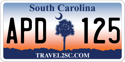 SC license plate APD125