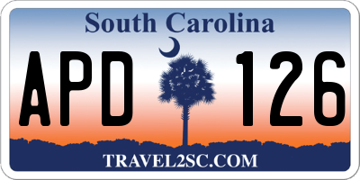 SC license plate APD126