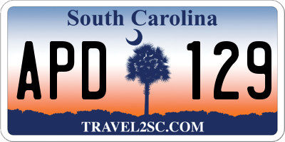 SC license plate APD129