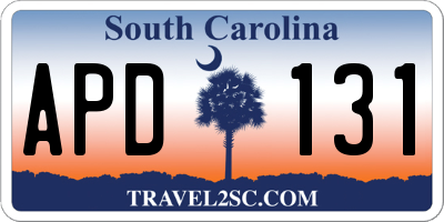 SC license plate APD131