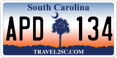 SC license plate APD134