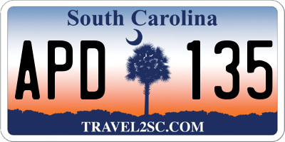 SC license plate APD135