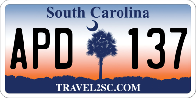 SC license plate APD137