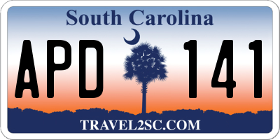 SC license plate APD141