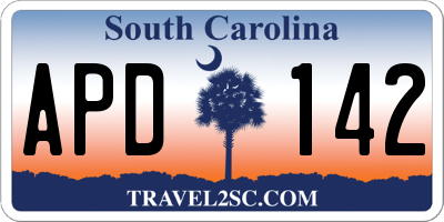SC license plate APD142