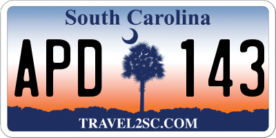 SC license plate APD143