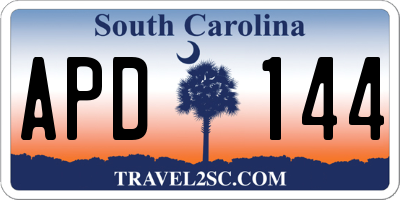 SC license plate APD144