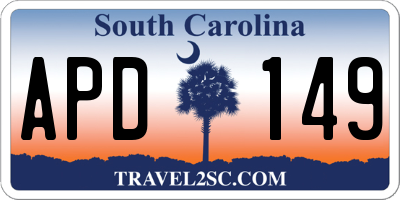SC license plate APD149