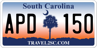 SC license plate APD150