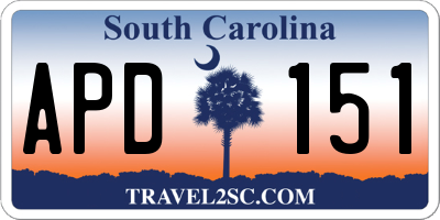 SC license plate APD151