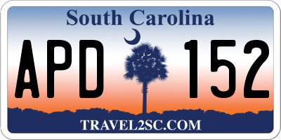 SC license plate APD152