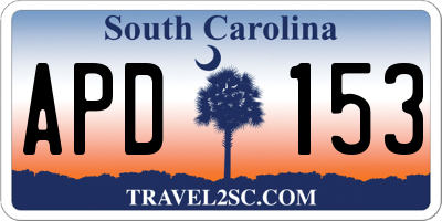 SC license plate APD153