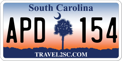 SC license plate APD154