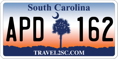 SC license plate APD162