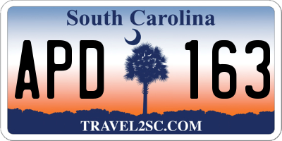 SC license plate APD163