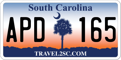 SC license plate APD165
