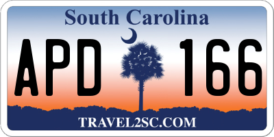 SC license plate APD166