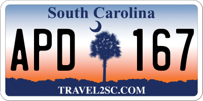 SC license plate APD167