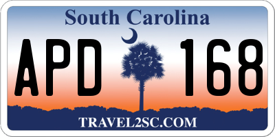 SC license plate APD168