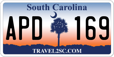 SC license plate APD169