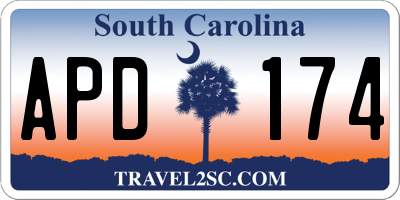 SC license plate APD174