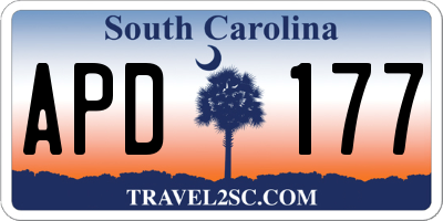 SC license plate APD177