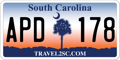 SC license plate APD178