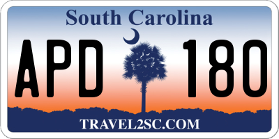 SC license plate APD180