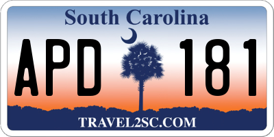 SC license plate APD181