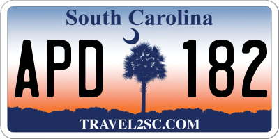 SC license plate APD182
