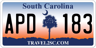 SC license plate APD183