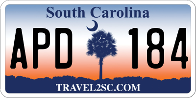 SC license plate APD184