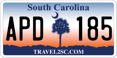 SC license plate APD185