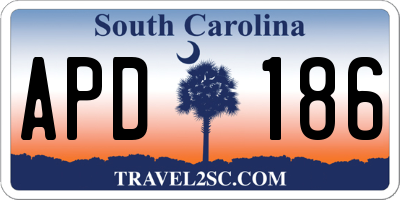SC license plate APD186