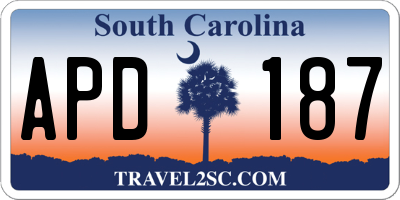 SC license plate APD187