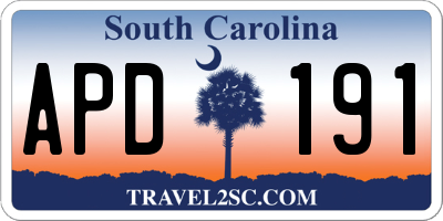 SC license plate APD191