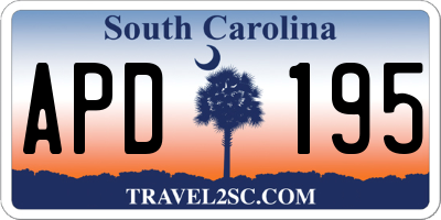 SC license plate APD195