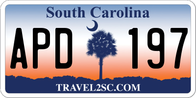 SC license plate APD197