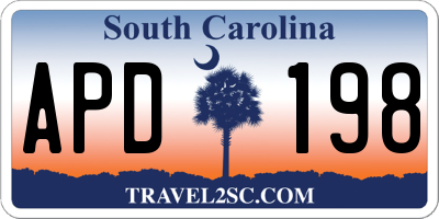 SC license plate APD198