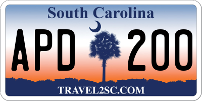 SC license plate APD200
