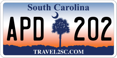 SC license plate APD202