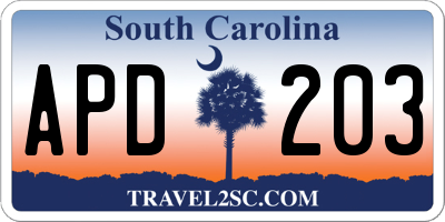 SC license plate APD203