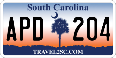 SC license plate APD204