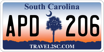 SC license plate APD206