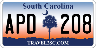 SC license plate APD208